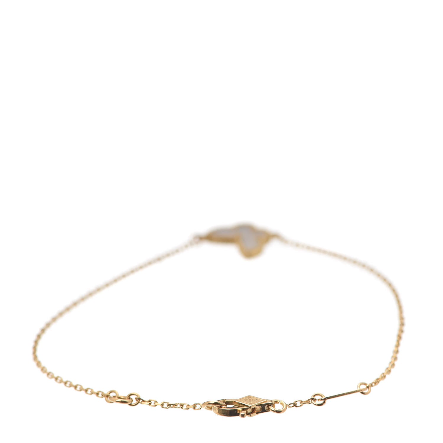 Van Cleef & Arpels 18K Yellow Gold Mother of Pearl Sweet Alhambra Butterfly Bracelet 3 of 7