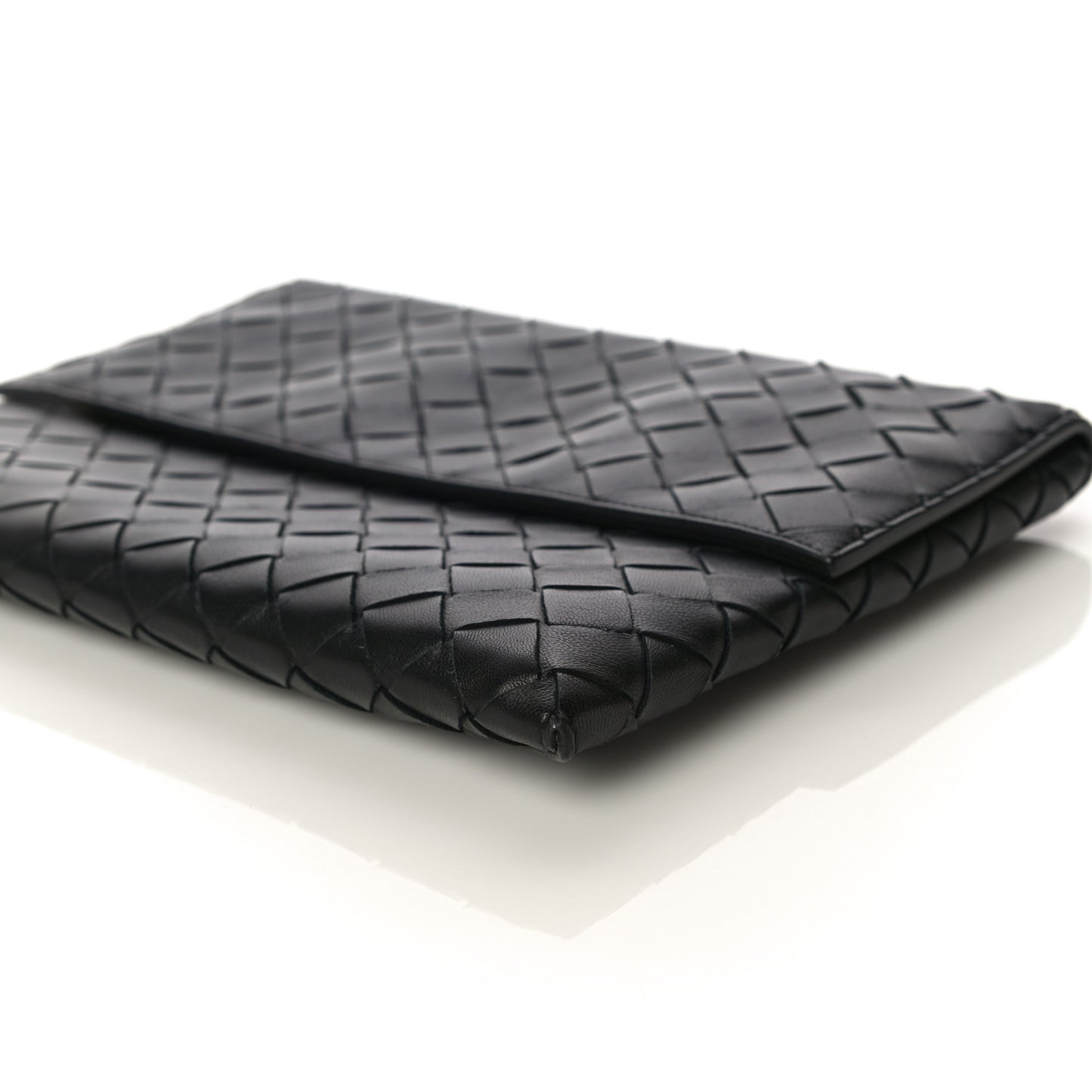 Nappa Intrecciato Flap Pouch Black