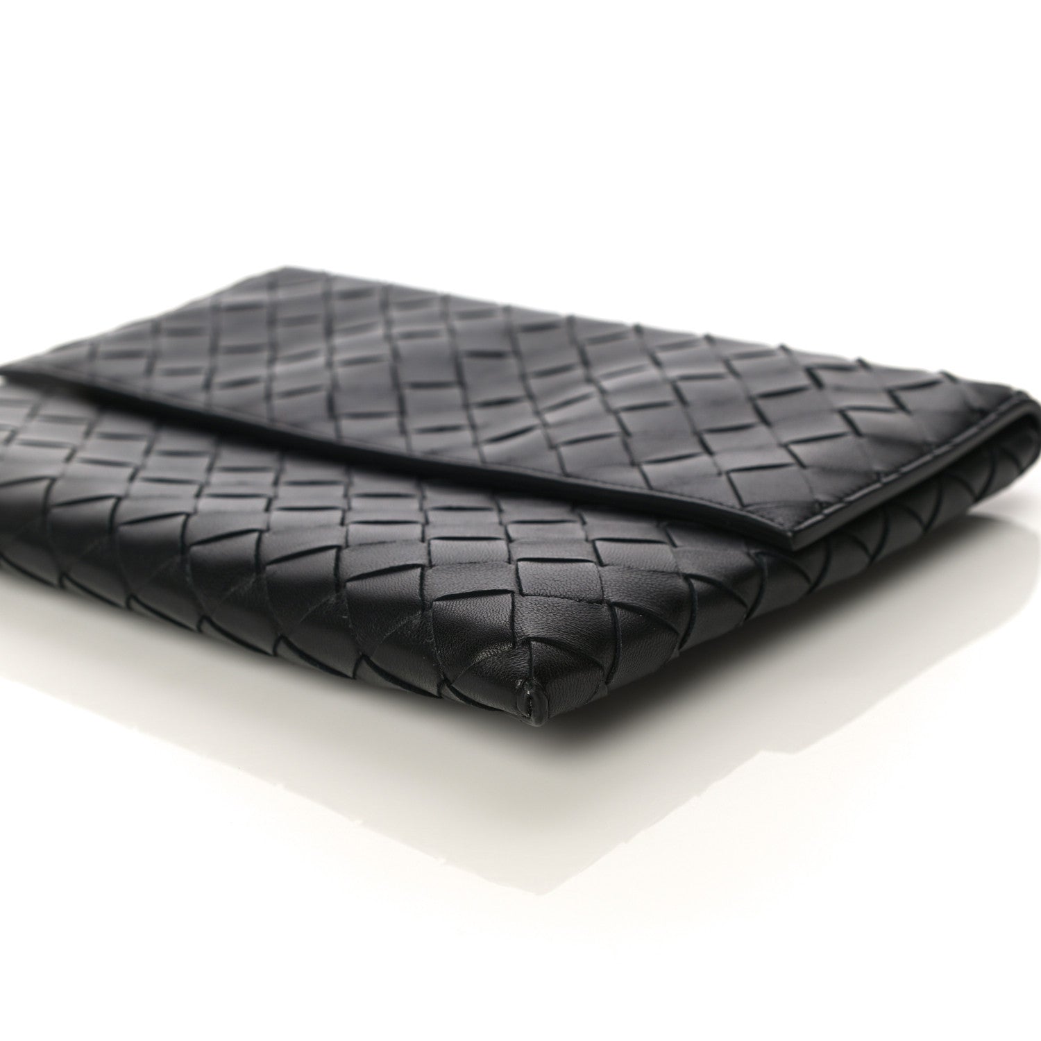 Bottega Veneta Nappa Intrecciato Flap Pouch Black 9 of 12