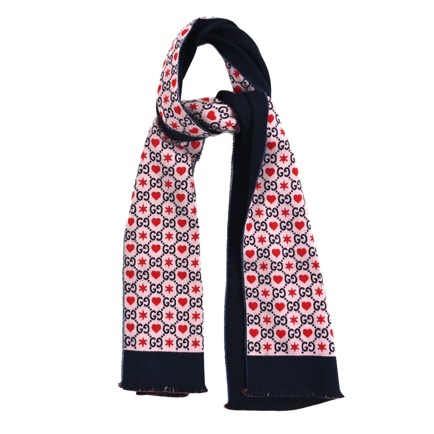 Wool Cotton GG Monogram MHerry Scarf White