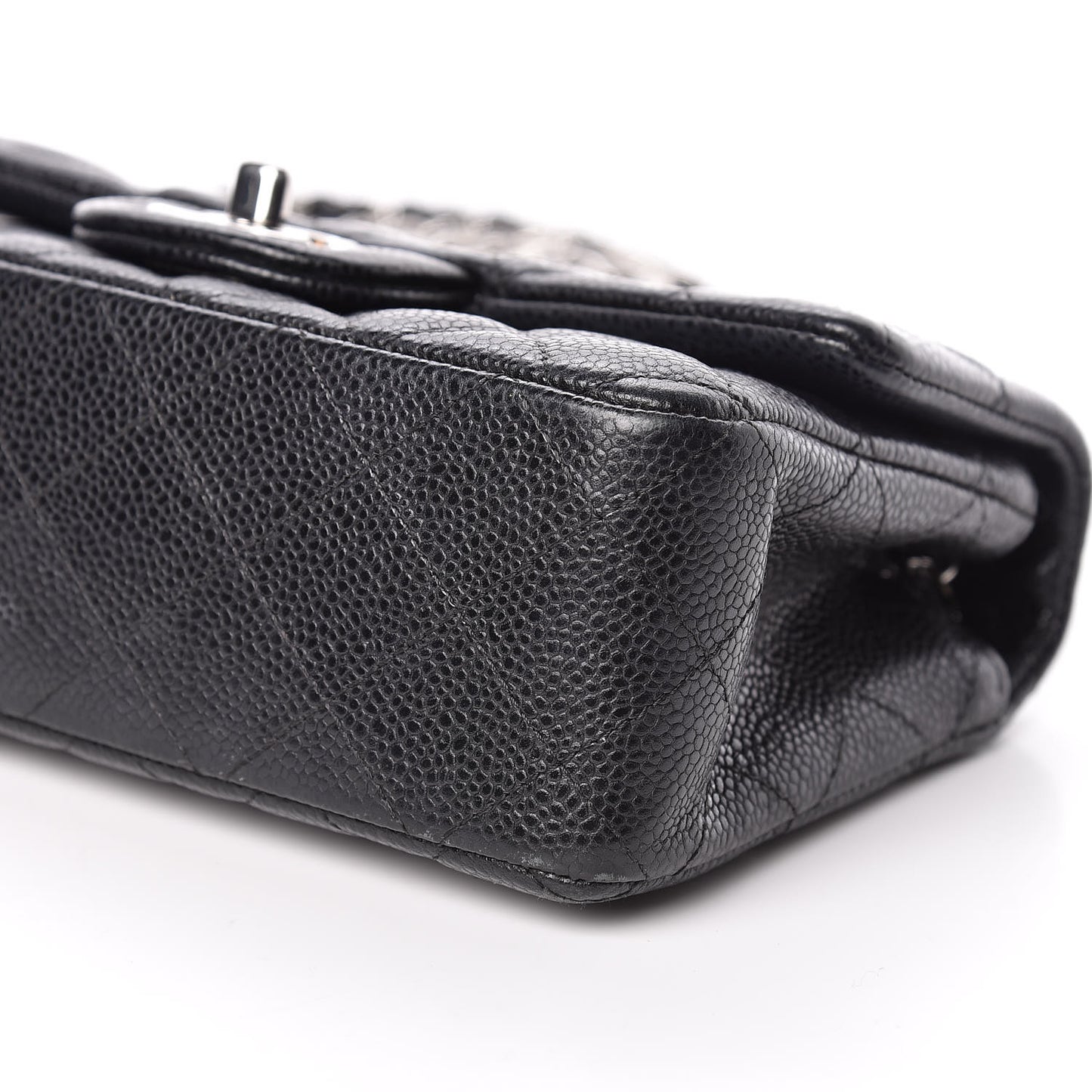 Caviar Quilted Mini Rectangular Flap Black