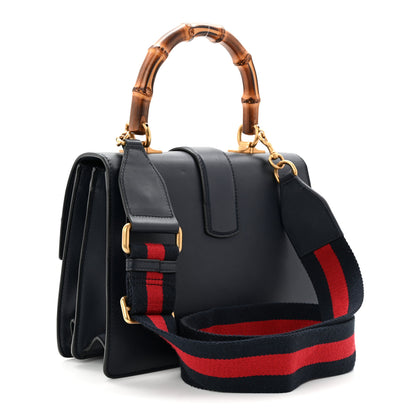 Gucci Moon Calfskin Bamboo Web Medium Dionysus Top Handle Bag Blue Emerald Hibiscus Red 3 of 11