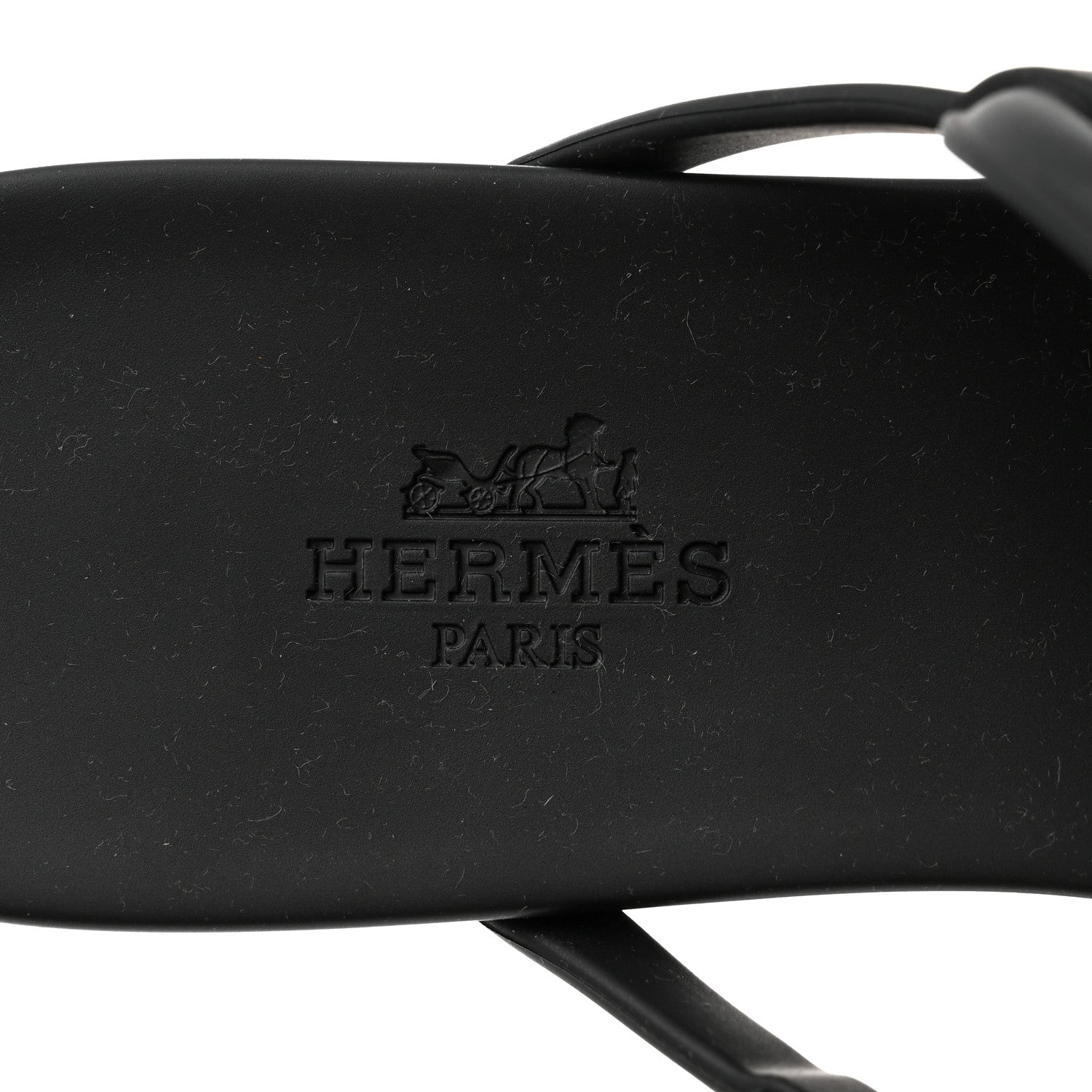 Hermes Rubber Womens Egerie Sandals 38 Black 7 of 9