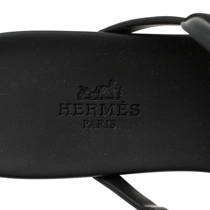 Hermes Rubber Womens Egerie Sandals 38 Black 7 of 9