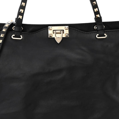 Valentino Garavani Vitello Medium Rockstud Tote Black 7 of 16