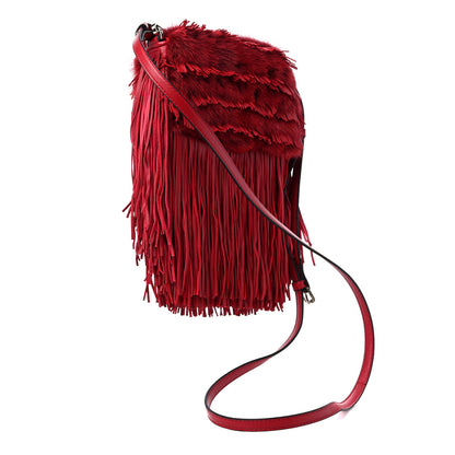 Fendi Mink Fringe Micro Baguette Fragolia 2 of 9