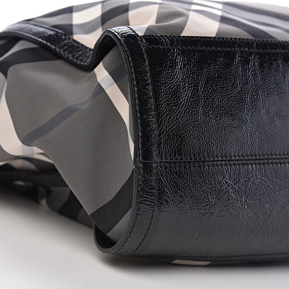 Burberry Nylon Beat Check Tote Black 8 of 9