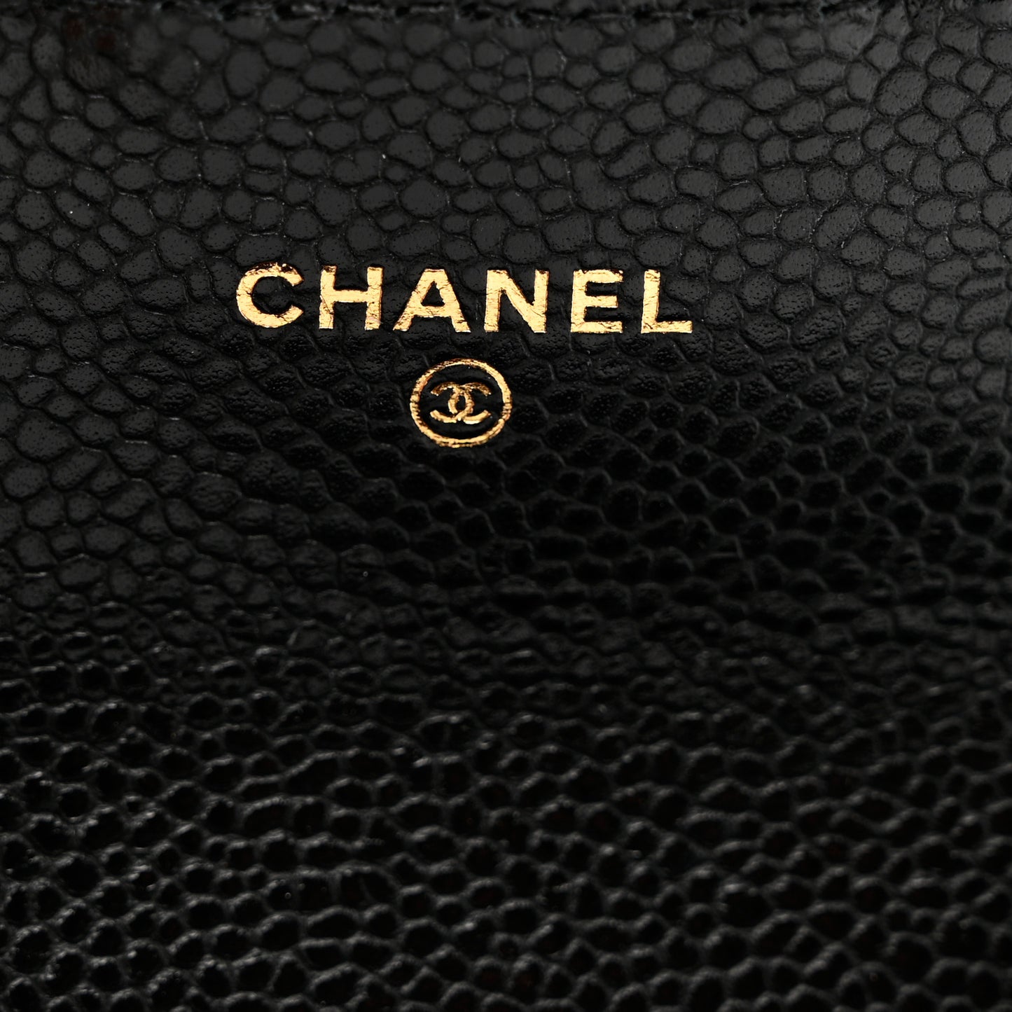 Caviar Quilted Flap Card Holder Wallet Black