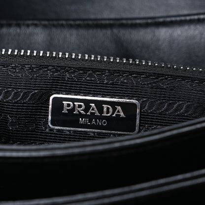 Prada Saffiano Tessuto Nylon Chain Shoulder Bag Black 6 of 10
