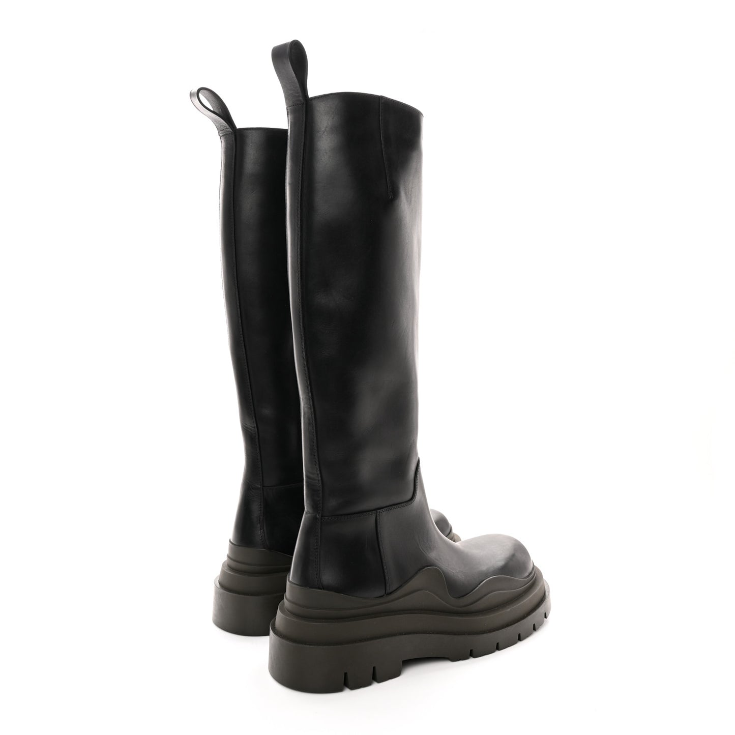 Calfskin The Tire High Boots 36 Black Camping