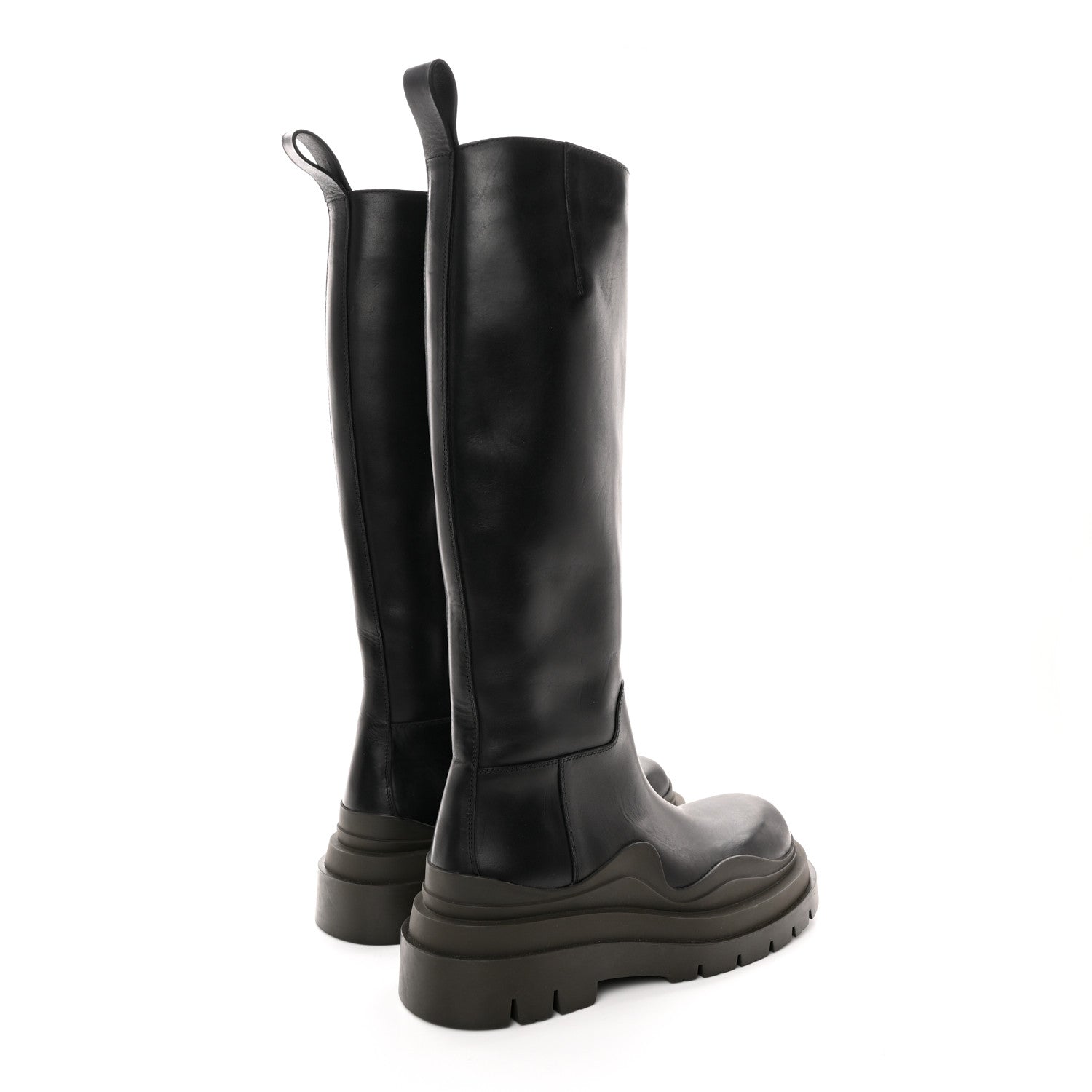 Bottega Veneta Calfskin The Tire High Boots 36 Black Camping 4 of 14