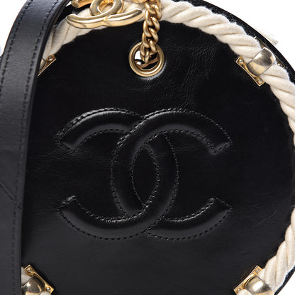 Chanel Crumpled Calfskin Cotton Small En Vogue Round Bag Black 8 of 11
