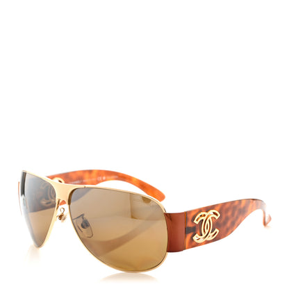 Chanel Acetate Aviator CC Sunglasses 4153 Brown 1 of 7