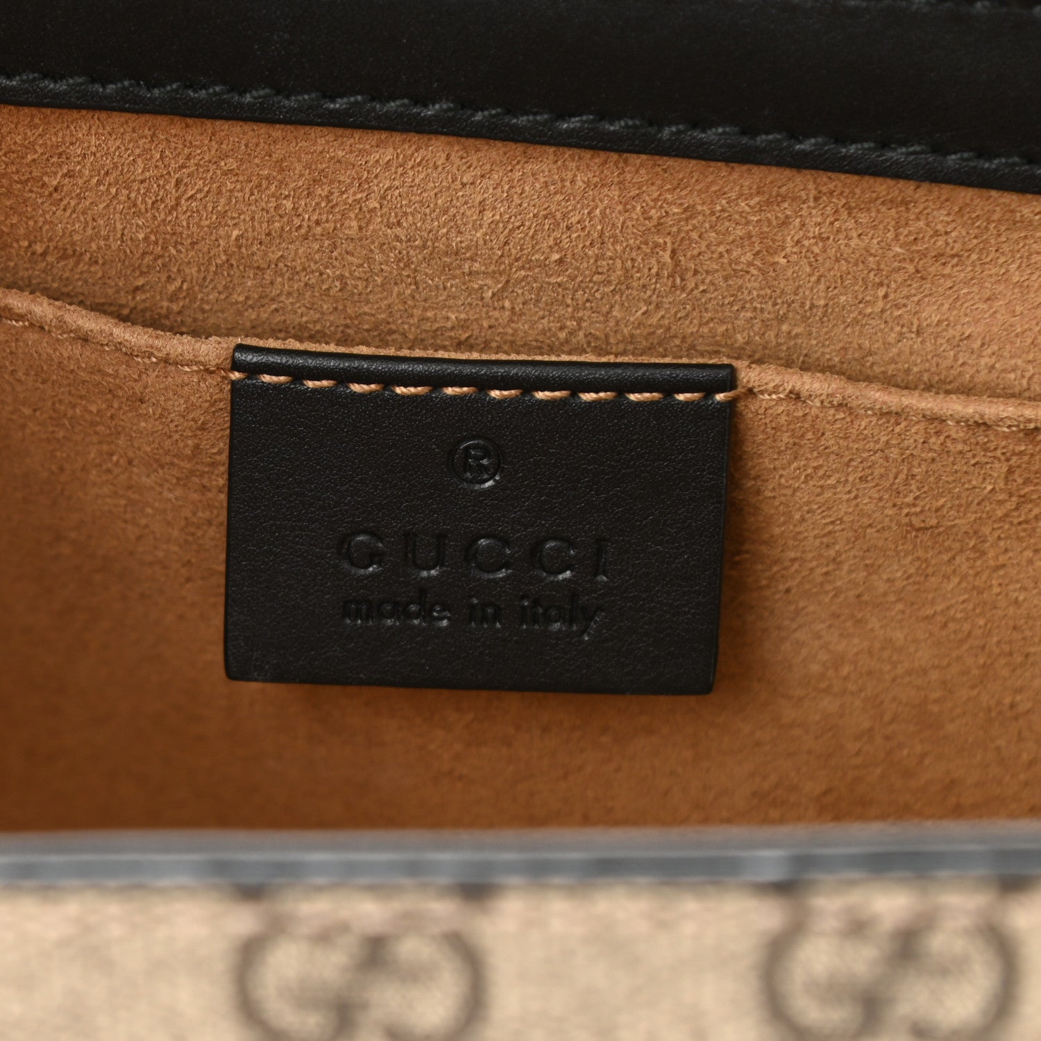 Gucci GG Supreme Monogram Calfskin Small Padlock Shoulder Bag Beige Black Cuir 6 of 8