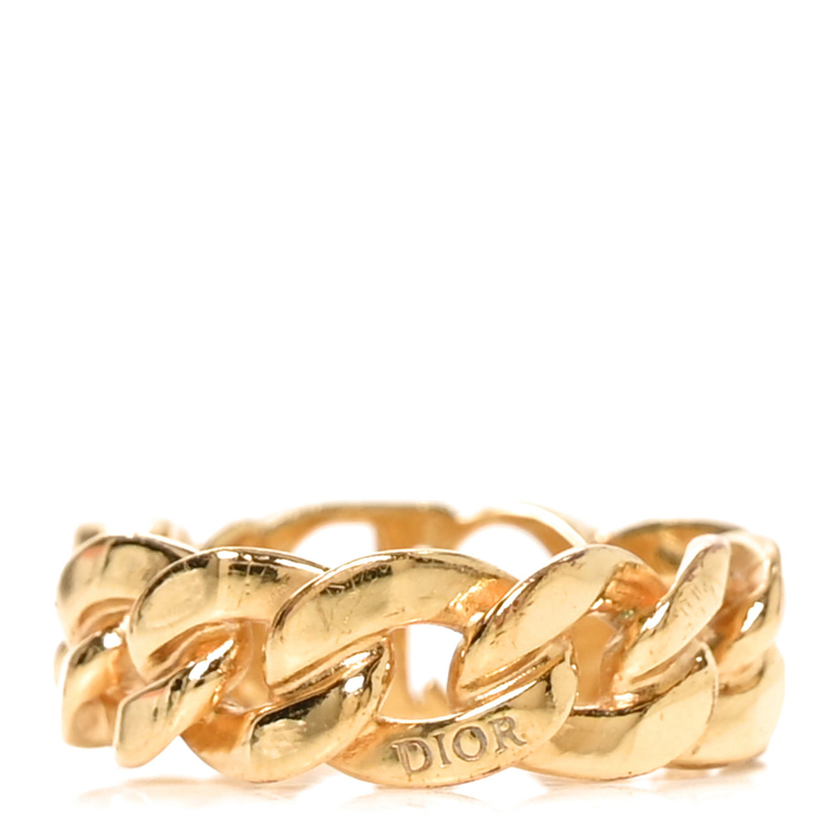 Christian Dior Metal Danseuse Etoile Chain Ring M Gold 3 of 5