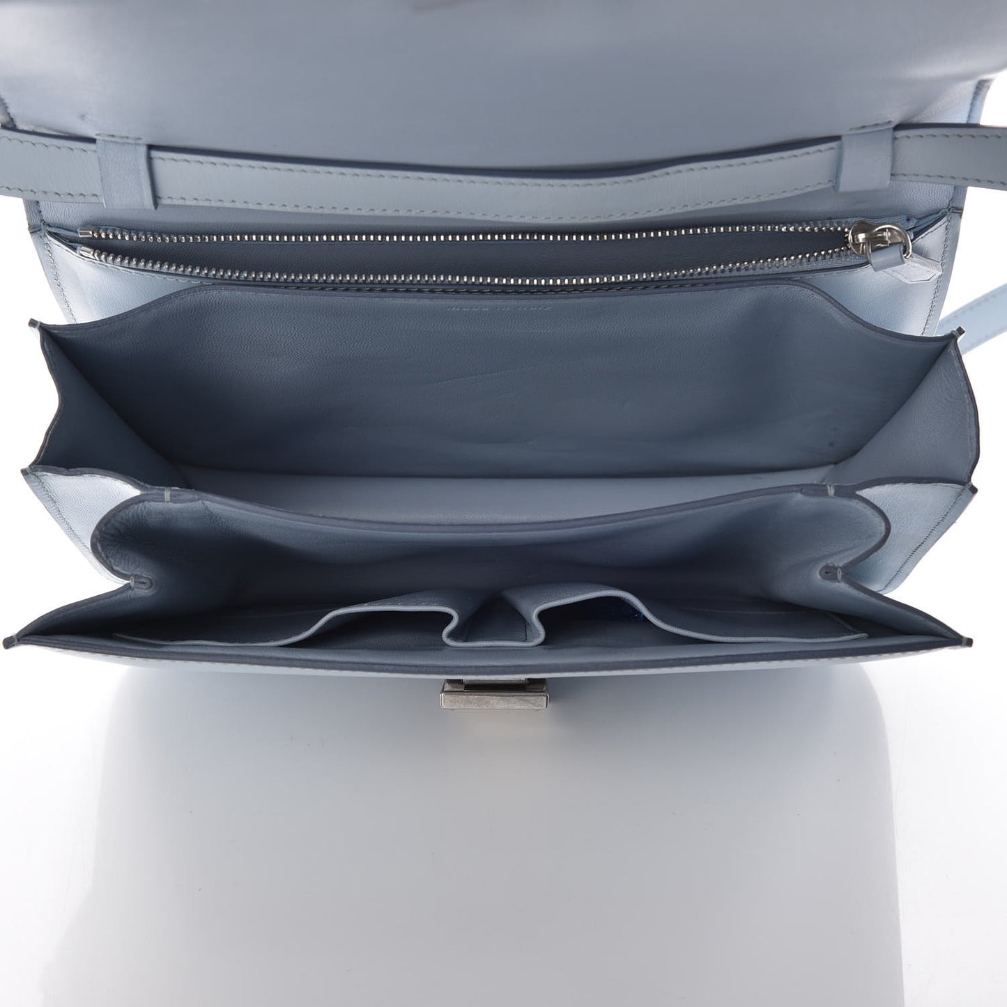 Box Calfskin Medium Classic Box Flap Bag Pale Blue
