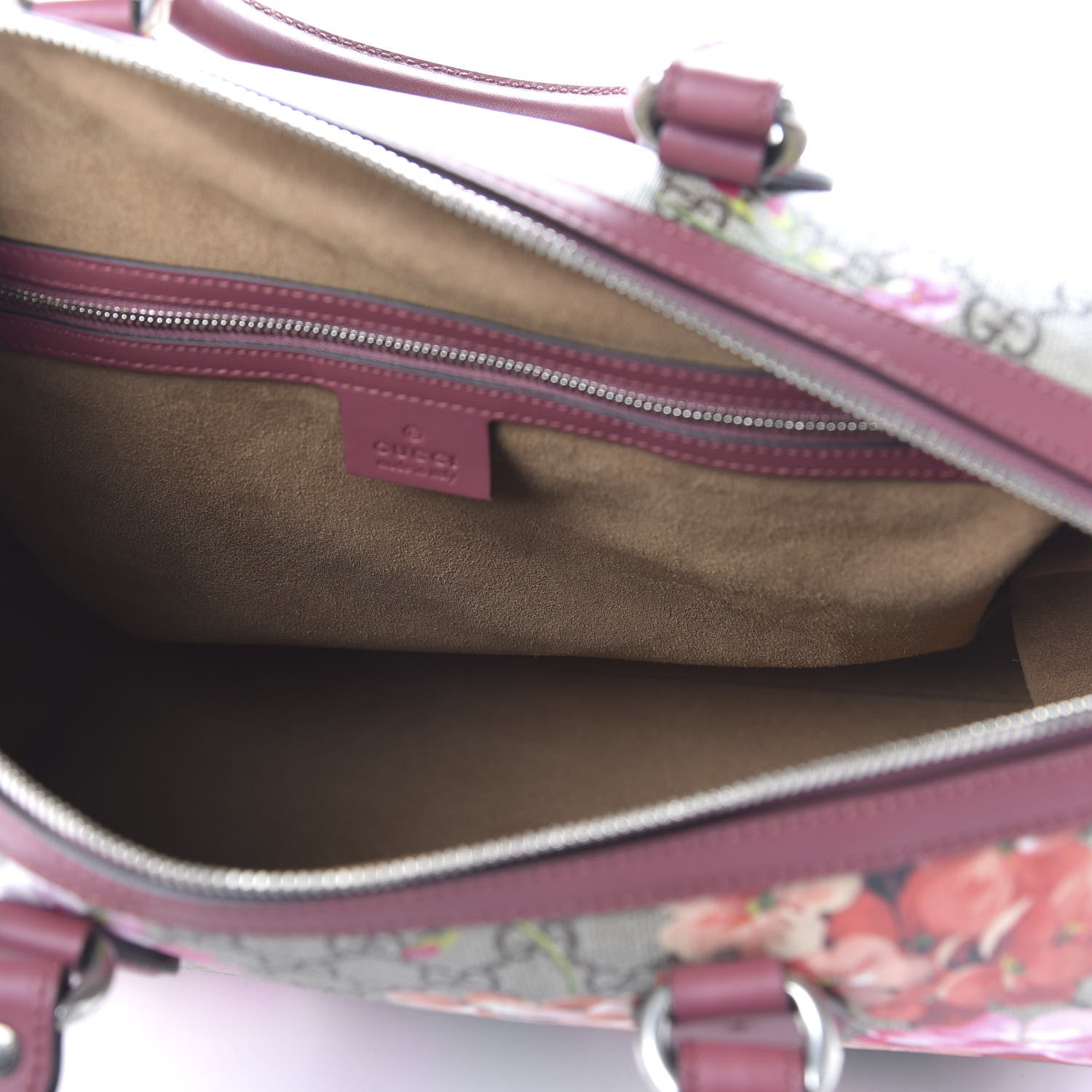 Gucci GG Supreme Monogram Blooms Medium Boston Beige Multicolor Dry Rose 5 of 10