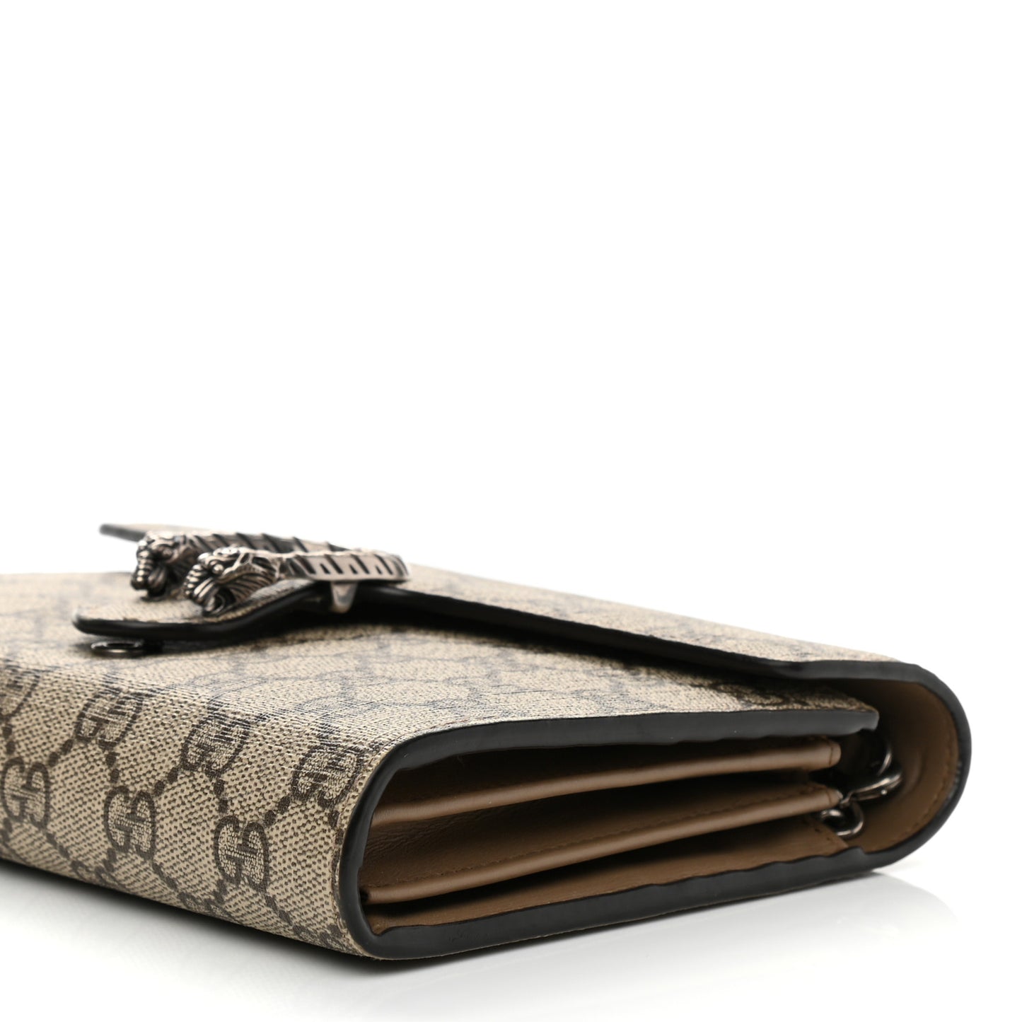 GG Supreme Monogram Mini Dionysus Chain Wallet Beige Taupe