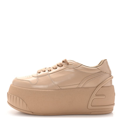 Fendi Calfskin Fashion Show Platform Sneakers 38.5 40 Beige 1 of 11