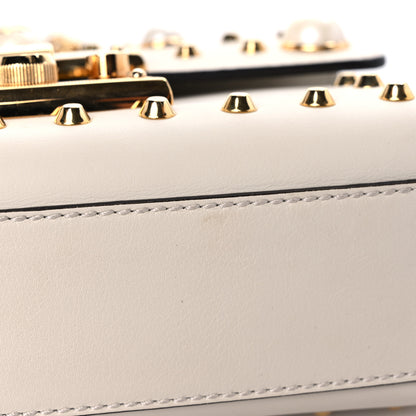 Gucci Calfskin Studded Small Padlock Shoulder Bag White 12 of 17