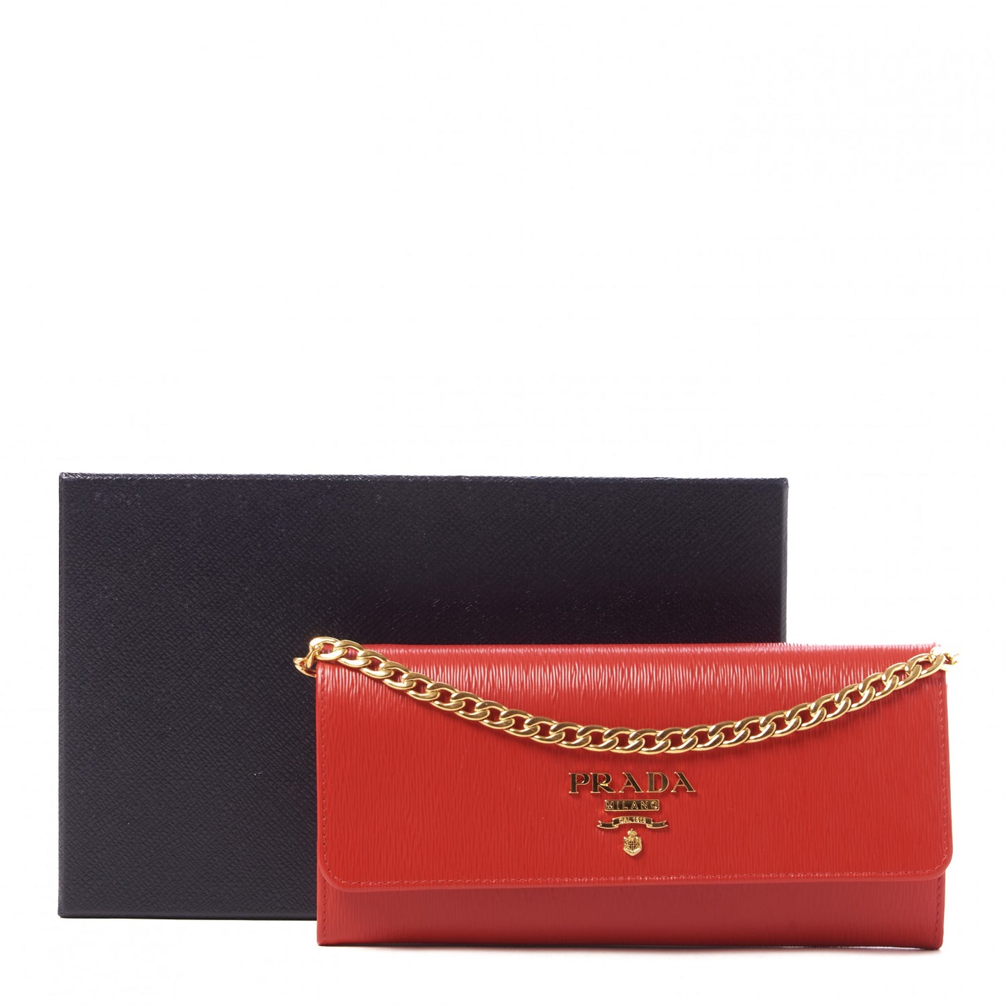 Vitello Move Metal Oro Chain Wallet Lacca