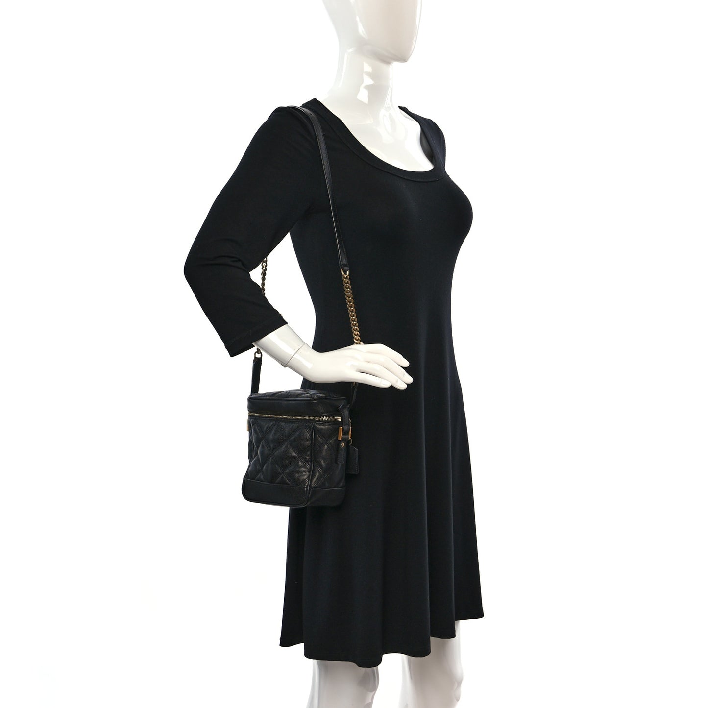 Grain de Poudre Quilted 80's Vanity Bag Black