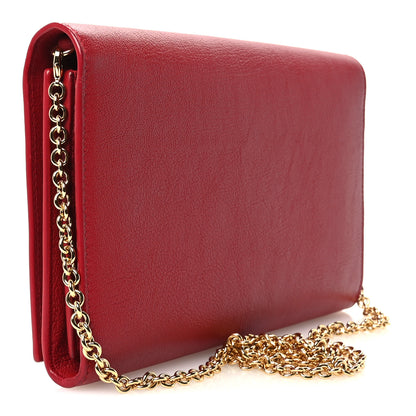 Saint Laurent Calfskin Belle de Jour Chain Clutch Rouge Orient 3 of 9