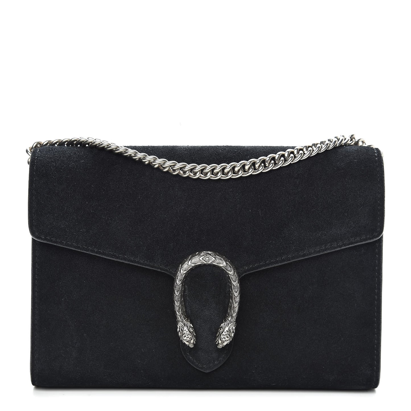 Suede Mini Dionysus Chain Wallet Black