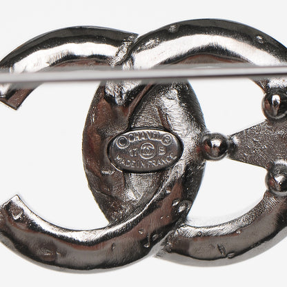Chanel Crystal Star Moon CC Brooch Silver 4 of 5