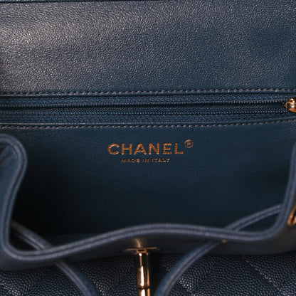 Chanel Caviar Quilted Business Affinity Backpack Blue 5 of 11