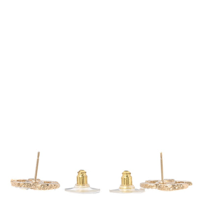 Chanel Pearl Crystal CC Earrings Gold Multicolor 3 of 5