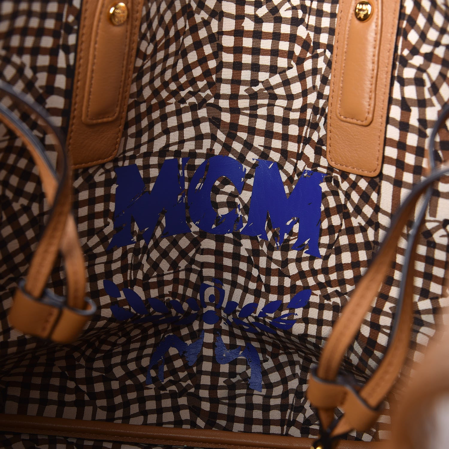 MCM Visetos Medium Liz Reversible Shopper Tote Cognac 10 of 18
