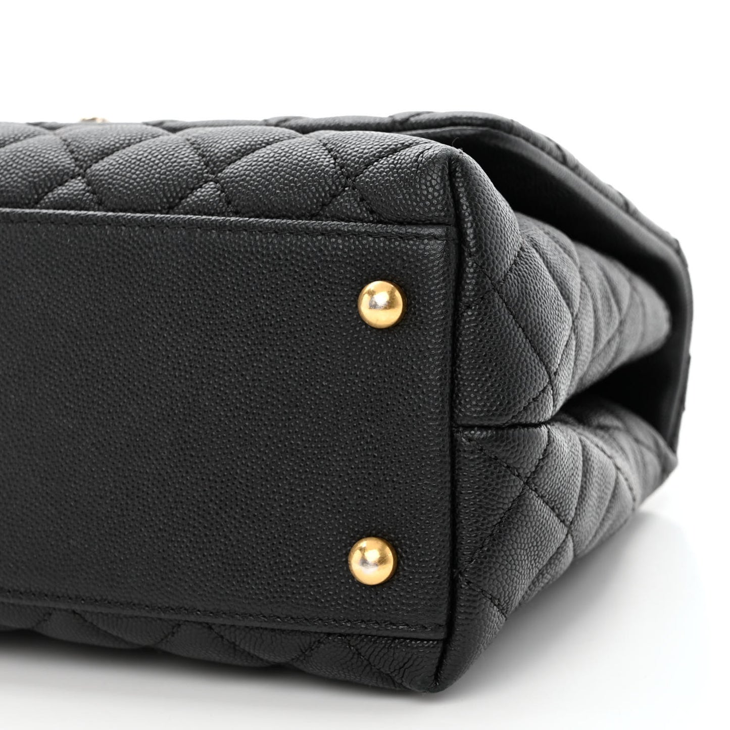 Caviar Quilted Small Coco Handle Flap Black
