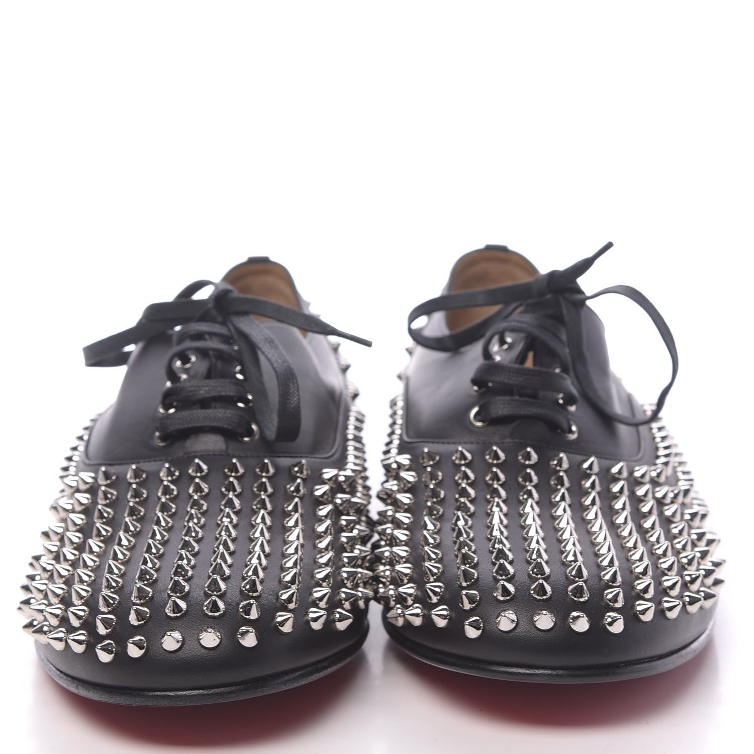 Christian Louboutin Calfskin Spike Mens Freddy Flat 46.5 Black 2 of 10