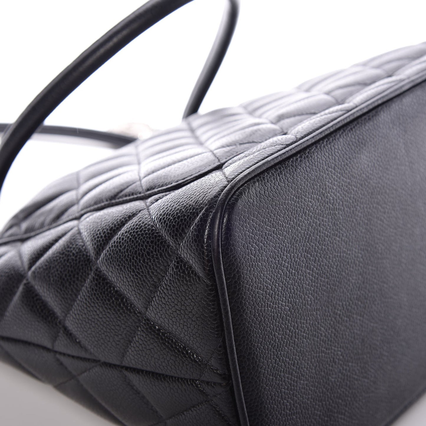 Caviar Quilted Medallion Tote Black