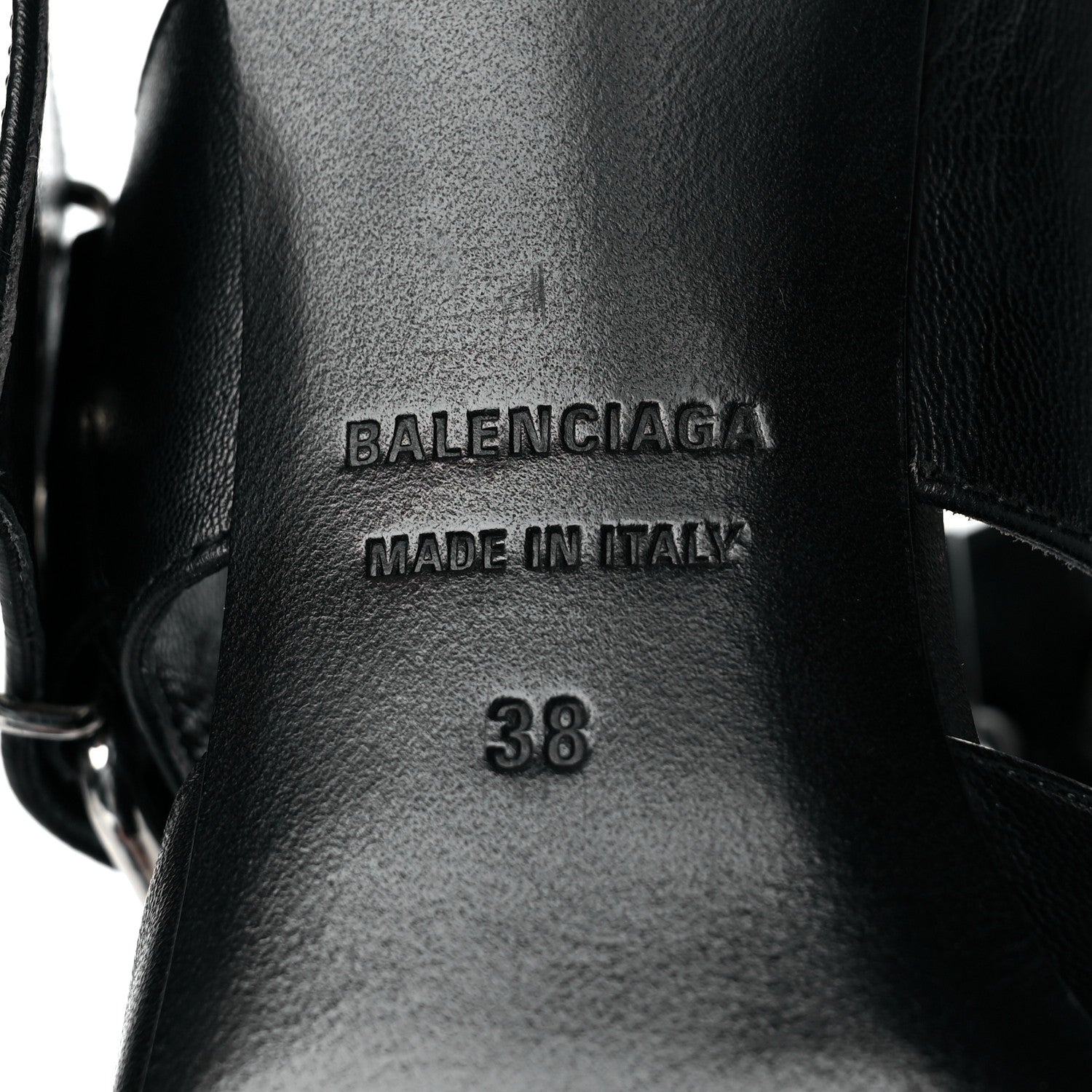 Balenciaga Shiny Kidskin Point Toe Buckle Pumps 38 Black 6 of 7