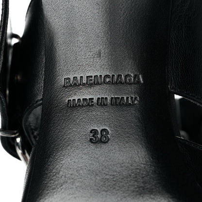 Balenciaga Shiny Kidskin Point Toe Buckle Pumps 38 Black 6 of 7