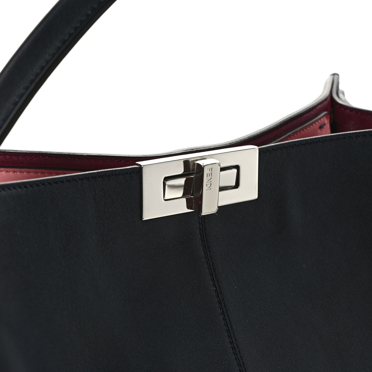 Fendi Vitello Seta Century Large Peekaboo X-Lite Black Notte Flamingo 16 of 16