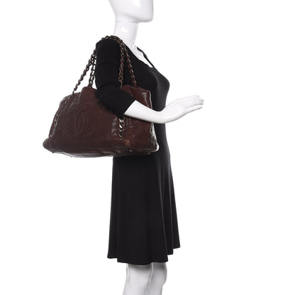 Chanel Glazed Calfskin East West Modern Chain Tote Brown 2 of 9
