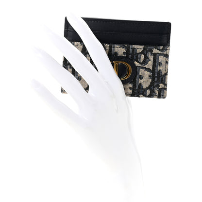 Christian Dior Oblique Calfskin 30 Montaigne Freesia Card Holder Blue 2 of 7