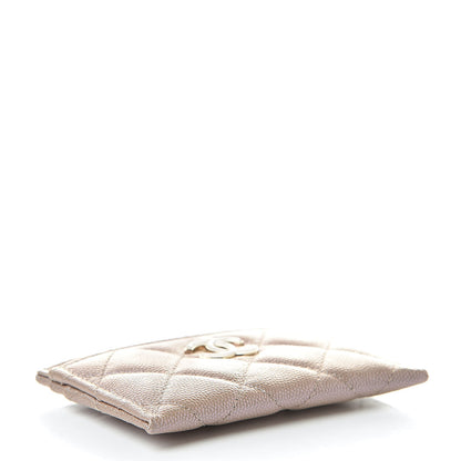 Chanel Iridescent Caviar Quilted Card Holder Beige 4 of 9