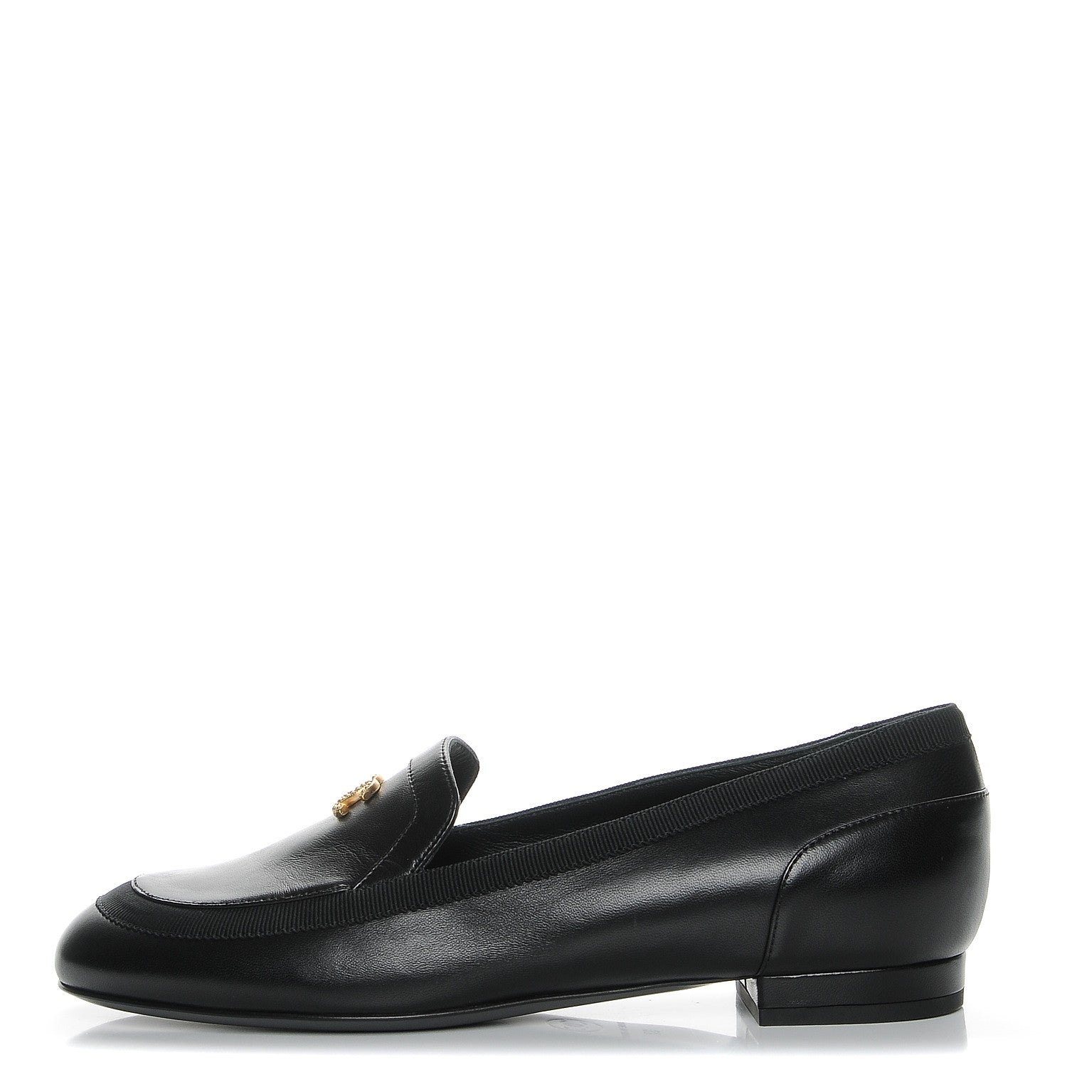 Chanel Lambskin CC Mocassin Loafers 37 Black 1 of 9