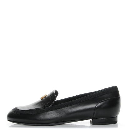 Chanel Lambskin CC Mocassin Loafers 37 Black 1 of 9