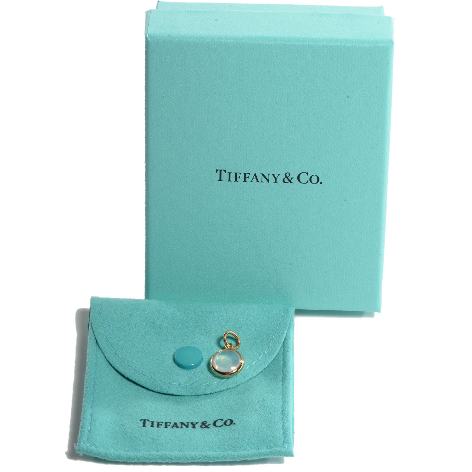 Tiffany 18K Yellow Gold Moonstone Paloma Picasso Dot Charm 3 of 4