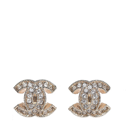 Chanel Crystal CC Earrings Light Gold 1 of 5