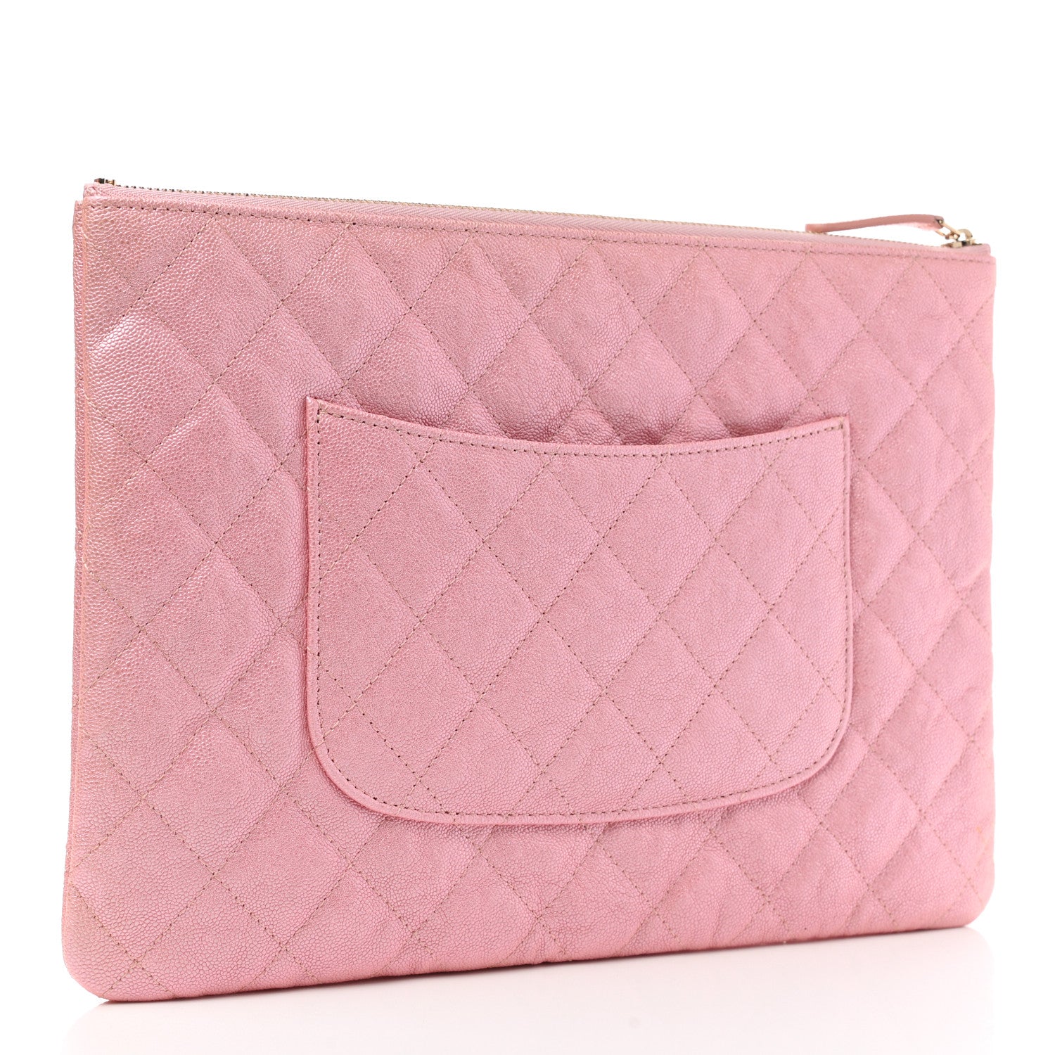 Chanel Iridescent Caviar Medium Night by the C Pouch Clutch Rose Pink 3 of 8