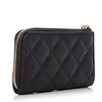 Chanel Caviar Quilted Zipped Key Holder Case Black 3 of 8