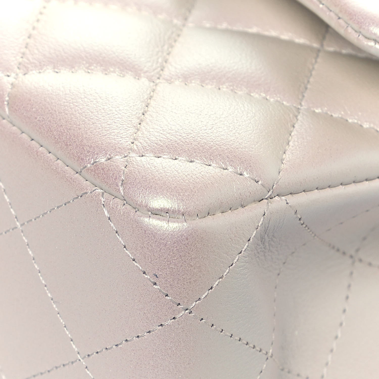 Chanel Iridescent Lambskin Quilted Medium Double Flap Ivory 10 of 13