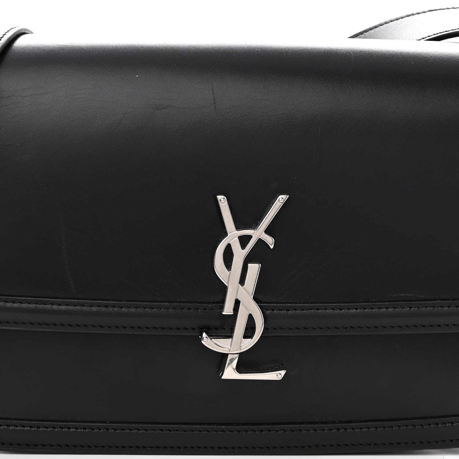 Saint Laurent Box Calfskin Monogram Medium Solferino Satchel Black 7 of 12