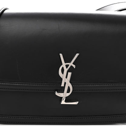 Saint Laurent Box Calfskin Monogram Medium Solferino Satchel Black 7 of 12